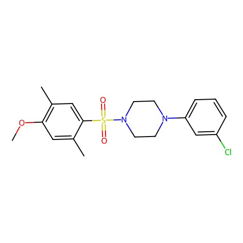 1-(3-Chlorophenyl)-4-(4-methoxy-2,5-dimethylphenyl)sulfonylpiperazine structure