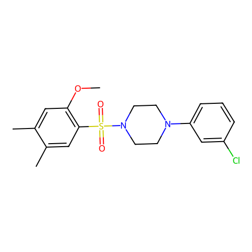 1-(3-Chlorophenyl)-4-((2-methoxy-4,5-dimethylphenyl)sulfonyl)piperazine structure