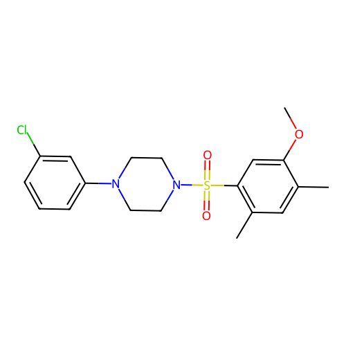 1-(3-Chlorophenyl)-4-(5-methoxy-2,4-dimethylbenzenesulfonyl)piperazine structure