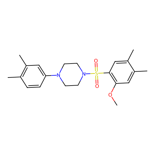 1-(3,4-Dimethylphenyl)-4-(2-methoxy-4,5-dimethylbenzenesulfonyl)piperazine structure