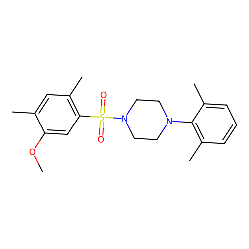 1-(2,6-Dimethylphenyl)-4-(5-methoxy-2,4-dimethylbenzenesulfonyl)piperazine structure