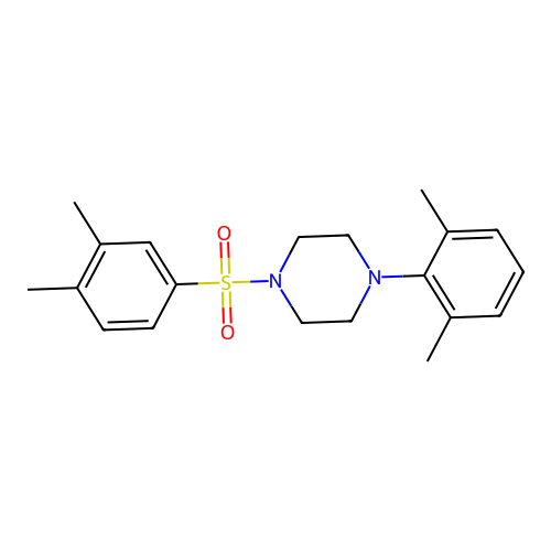 1-(2,6-Dimethylphenyl)-4-[(3,4-dimethylphenyl)sulfonyl]piperazine structure