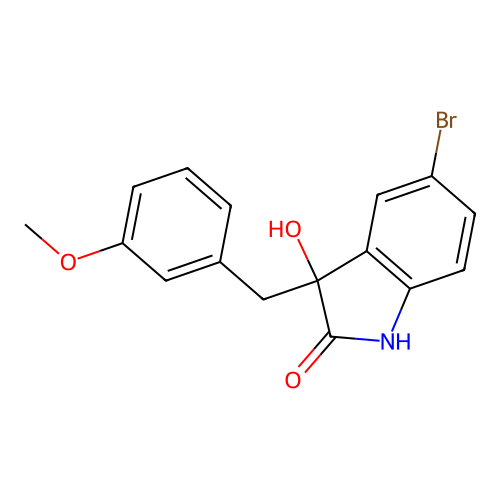 5-Bromo-3-hydroxy-3-(3-methoxybenzyl)indolin-2-one structure