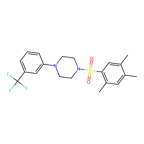 1-[3-(Trifluoromethyl)phenyl]-4-(2,4,5-trimethylbenzenesulfonyl)piperazine structure
