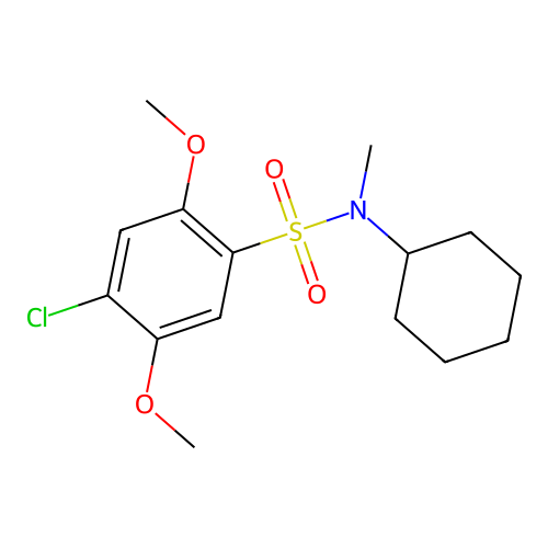 4-chloro-N-cyclohexyl-2,5-dimethoxy-N-methylbenzenesulfonamide structure