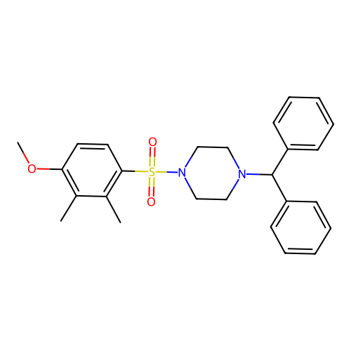 1-Benzhydryl-4-((4-methoxy-2,3-dimethylphenyl)sulfonyl)piperazine structure