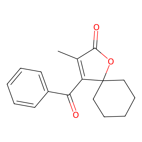 1-Oxaspiro(4.5)dec-3-en-2-one, 4-benzoyl-3-methyl- structure