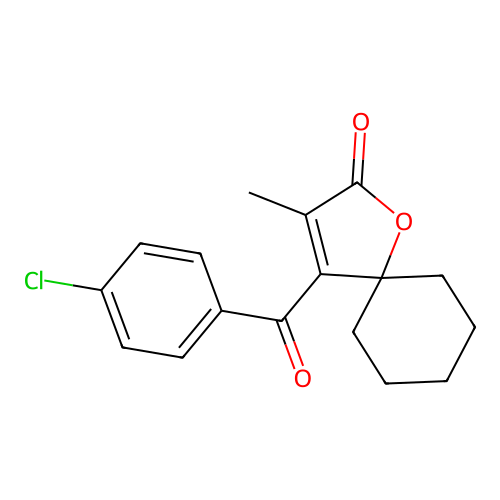 1-Oxaspiro(4.5)dec-3-en-2-one, 4-(4-chlorobenzoyl)-3-methyl- structure