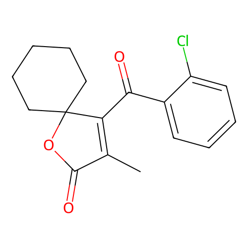 1-Oxaspiro(4.5)dec-3-en-2-one, 4-(2-chlorobenzoyl)-3-methyl- structure