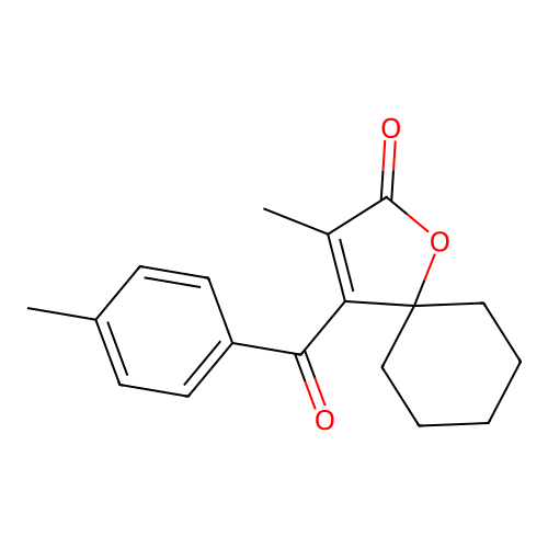 1-Oxaspiro(4.5)dec-3-en-2-one, 3-methyl-4-(4-methylbenzoyl)- structure
