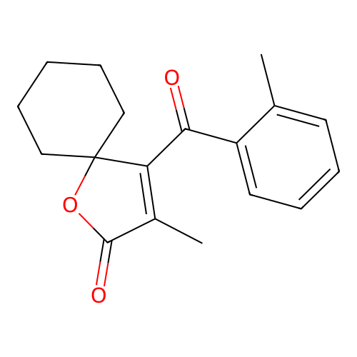 1-Oxaspiro(4.5)dec-3-en-2-one, 3-methyl-4-(2-methylbenzoyl)- structure