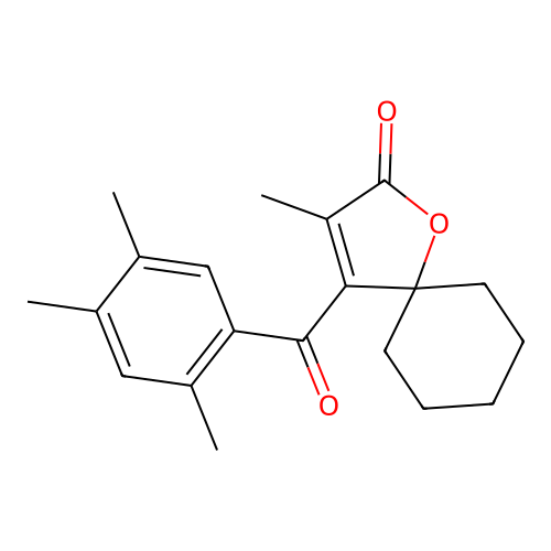 1-Oxaspiro(4.5)dec-3-en-2-one, 3-methyl-4-(2,4,5-trimethylbenzoyl)- structure