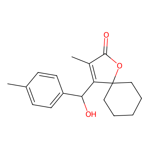 1-Oxaspiro(4.5)dec-3-en-2-one, 4-(hydroxy(4-methylphenyl)methyl)-3-methyl- structure