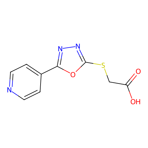 2-[(5-Pyridin-4-yl-1,3,4-oxadiazol-2-yl)sulfanyl]acetic acid structure