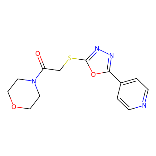 1-(4-Morpholinyl)-2-[[5-(4-pyridinyl)-1,3,4-oxadiazol-2-yl]thio]ethanone structure