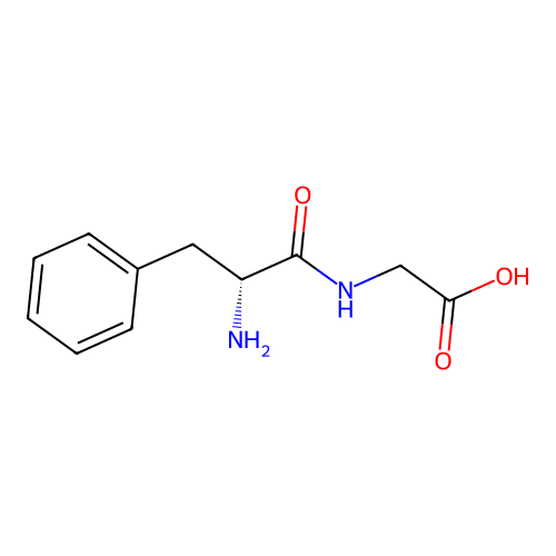 2-[[(2R)-2-amino-3-phenylpropanoyl]amino]acetic acid structure