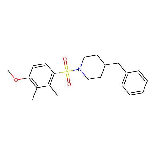 4-Benzyl-1-(4-methoxy-2,3-dimethylbenzenesulfonyl)piperidine structure
