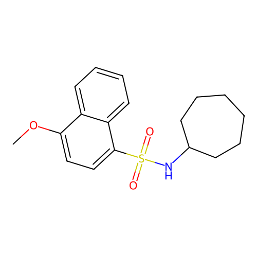 N-cycloheptyl-4-methoxynaphthalene-1-sulfonamide structure