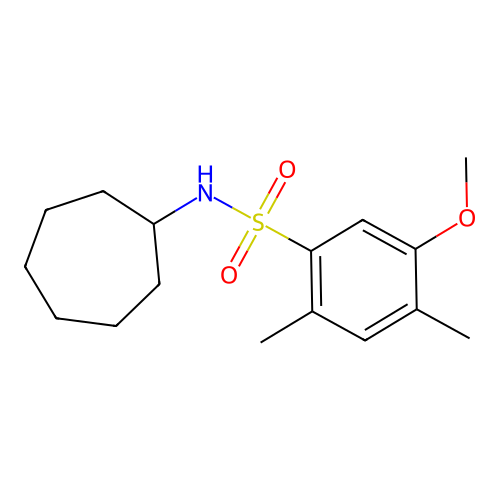 N-cycloheptyl-5-methoxy-2,4-dimethylbenzenesulfonamide structure