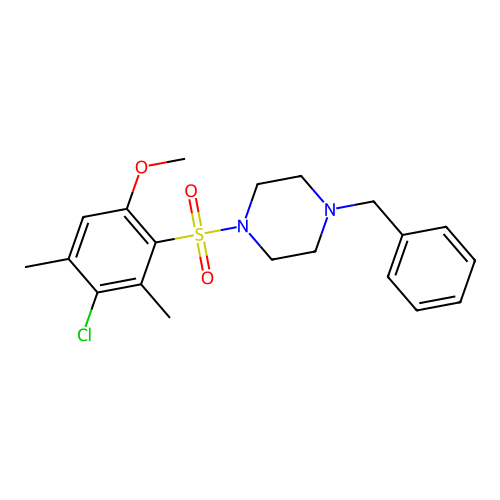 1-Benzyl-4-(3-chloro-6-methoxy-2,4-dimethylbenzenesulfonyl)piperazine structure
