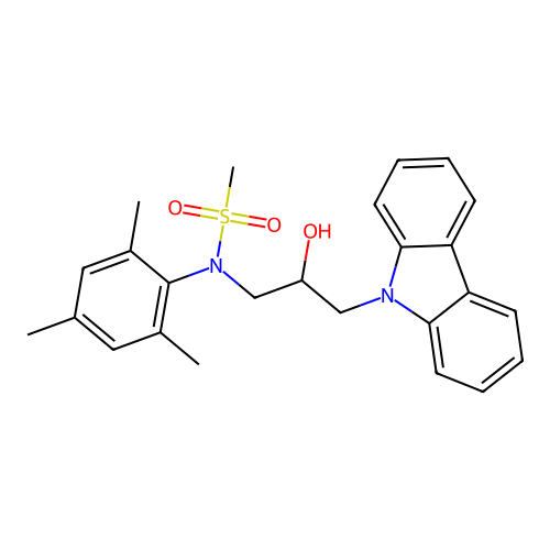 (3-Carbazol-9-yl-2-hydroxypropyl)(methylsulfonyl)(2,4,6-trimethylphenyl)amine structure