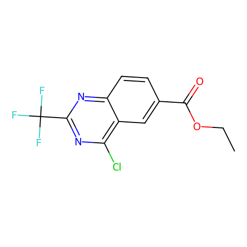 4-Chloro-2-trifluoromethyl-quinazoline-6-carboxylic acid ethyl ester structure