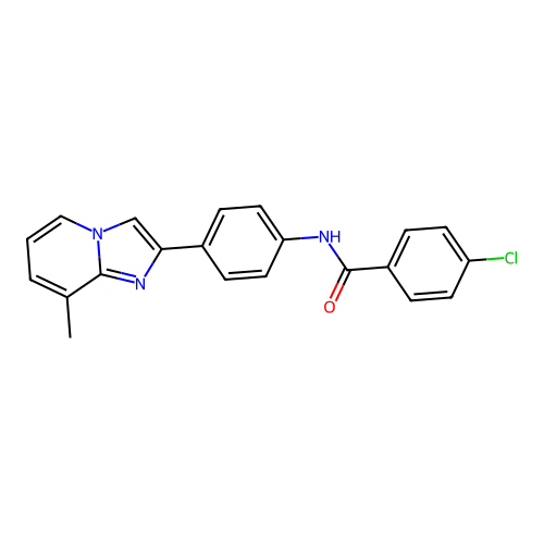 4-Chloro-N-(4-{8-methylimidazo[1,2-A]pyridin-2-YL}phenyl)benzamide structure