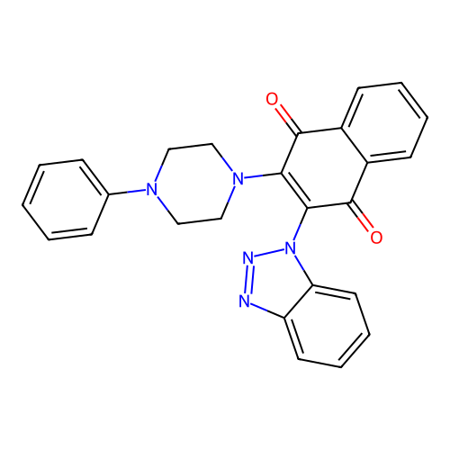 2-(Benzotriazol-1-yl)-3-(4-phenylpiperazin-1-yl)naphthalene-1,4-dione structure