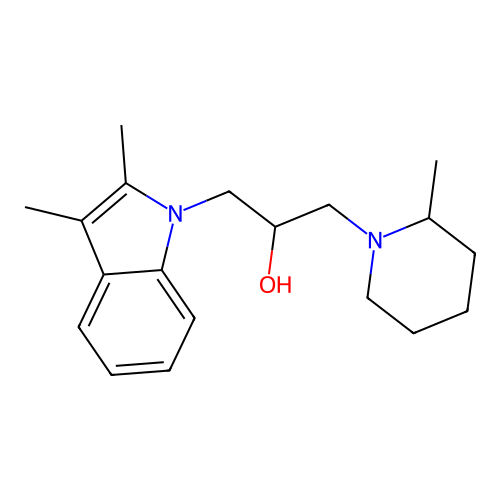 1-(2,3-dimethyl-1H-indol-1-yl)-3-(2-methylpiperidin-1-yl)propan-2-ol structure
