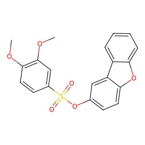 Dibenzofuran-2-yl 3,4-dimethoxybenzenesulfonate structure