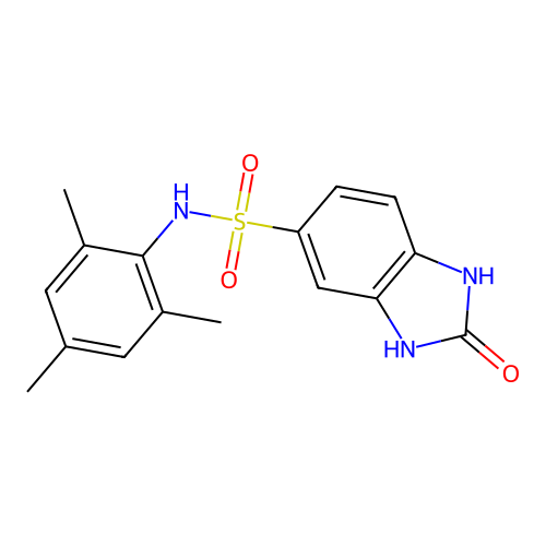 2-oxo-N-(2,4,6-trimethylphenyl)-1,3-dihydrobenzimidazole-5-sulfonamide structure