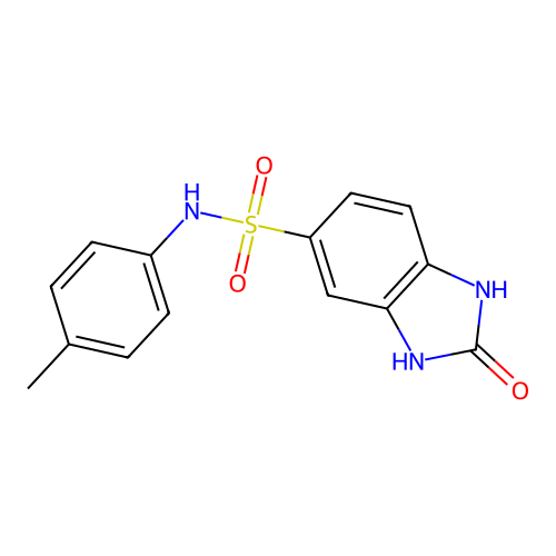 2-oxo-N-(p-tolyl)-2,3-dihydro-1H-benzo[d]imidazole-5-sulfonamide structure