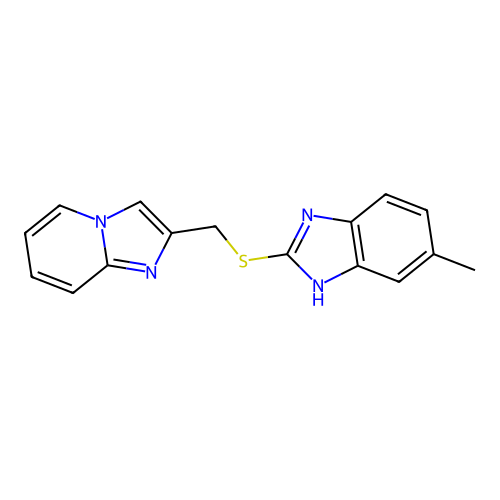 2-[(imidazo[1,2-a]pyridin-2-ylmethyl)sulfanyl]-5-methyl-1H-benzimidazole structure