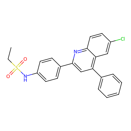 N-(4-(6-chloro-4-phenylquinolin-2-yl)phenyl)ethanesulfonamide structure