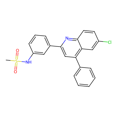 N-[3-(6-chloro-4-phenylquinolin-2-yl)phenyl]methanesulfonamide structure