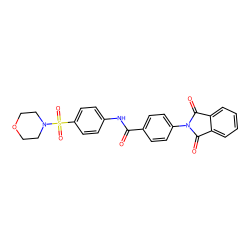 4-(1,3-dioxoisoindolin-2-yl)-N-(4-(morpholinosulfonyl)phenyl)benzamide structure