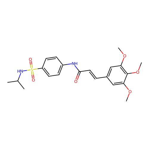 (E)-N-(4-(N-isopropylsulfamoyl)phenyl)-3-(3,4,5-trimethoxyphenyl)acrylamide structure