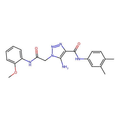 5-amino-N-(3,4-dimethylphenyl)-1-{[(2-methoxyphenyl)carbamoyl]methyl}-1H-1,2,3-triazole-4-carboxamide structure