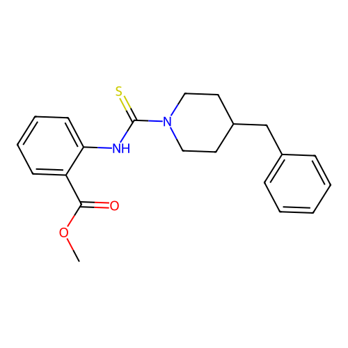 Methyl 2-[(4-benzylpiperidine-1-carbothioyl)amino]benzoate structure