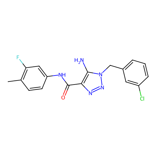 5-amino-1-[(3-chlorophenyl)methyl]-n-(3-fluoro-4-methylphenyl)-1h-1,2,3-triazole-4-carboxamide structure