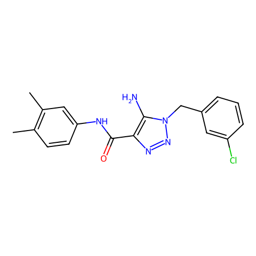 5-amino-1-(3-chlorobenzyl)-N-(3,4-dimethylphenyl)-1H-1,2,3-triazole-4-carboxamide structure