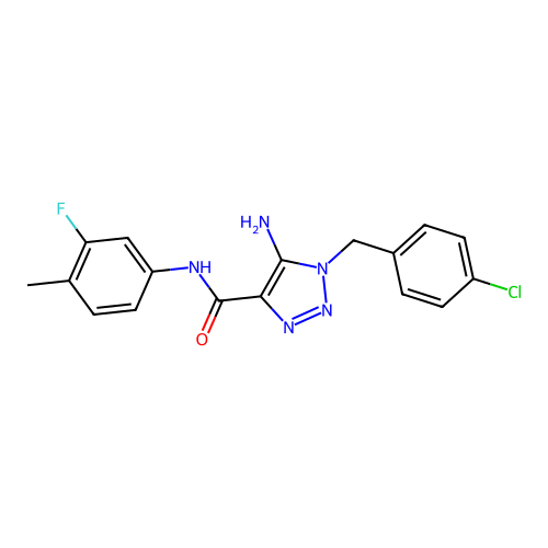 5-amino-1-[(4-chlorophenyl)methyl]-n-(3-fluoro-4-methylphenyl)-1h-1,2,3-triazole-4-carboxamide structure