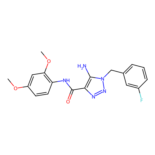 5-amino-N-(2,4-dimethoxyphenyl)-1-[(3-fluorophenyl)methyl]-1H-1,2,3-triazole-4-carboxamide structure