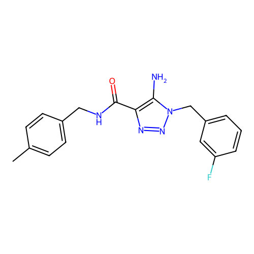5-amino-1-(3-fluorobenzyl)-N-(4-methylbenzyl)-1H-1,2,3-triazole-4-carboxamide structure