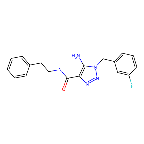 5-amino-1-(3-fluorobenzyl)-N-(2-phenylethyl)-1H-1,2,3-triazole-4-carboxamide structure