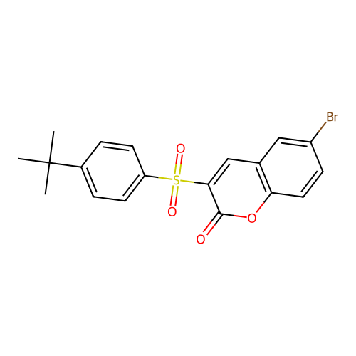 6-bromo-3-[(4-tert-butylphenyl)sulfonyl]-2H-chromen-2-one structure