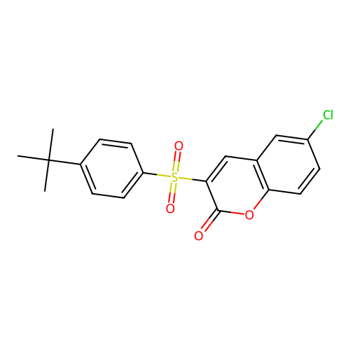 3-[(4-tert-butylphenyl)sulfonyl]-6-chloro-2H-chromen-2-one structure
