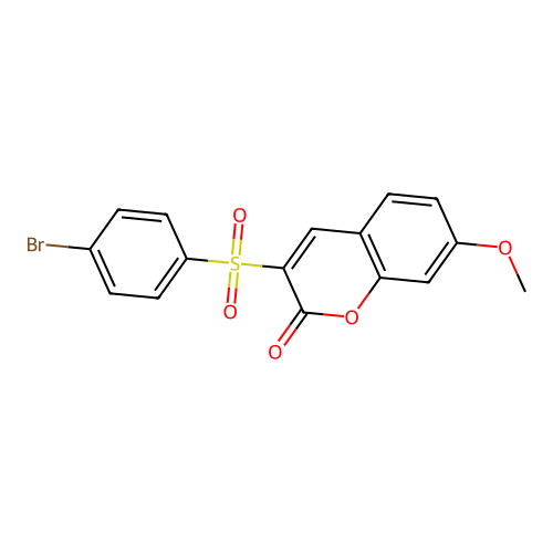 3-(4-Bromophenyl)sulfonyl-7-methoxychromen-2-one structure