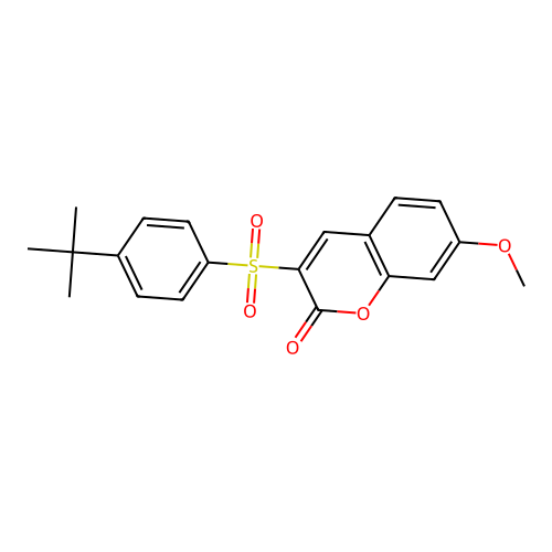 3-[(4-tert-butylphenyl)sulfonyl]-7-methoxy-2H-chromen-2-one structure