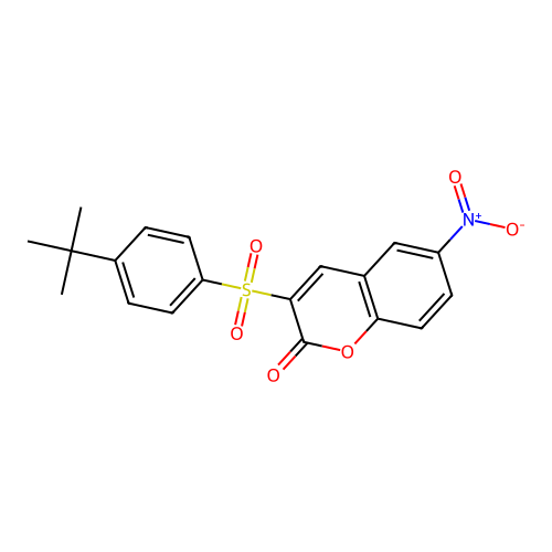 3-(4-Tert-butylphenyl)sulfonyl-6-nitrochromen-2-one structure